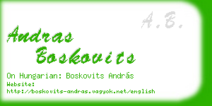 andras boskovits business card
